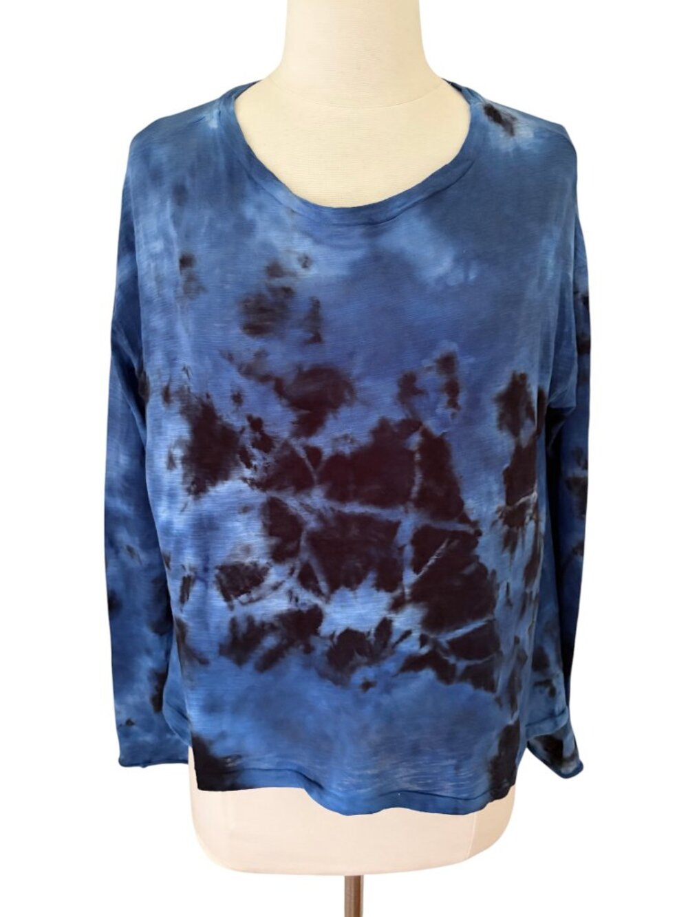 GILDA MIDANI tie dye jersey t-shirt top XS blue